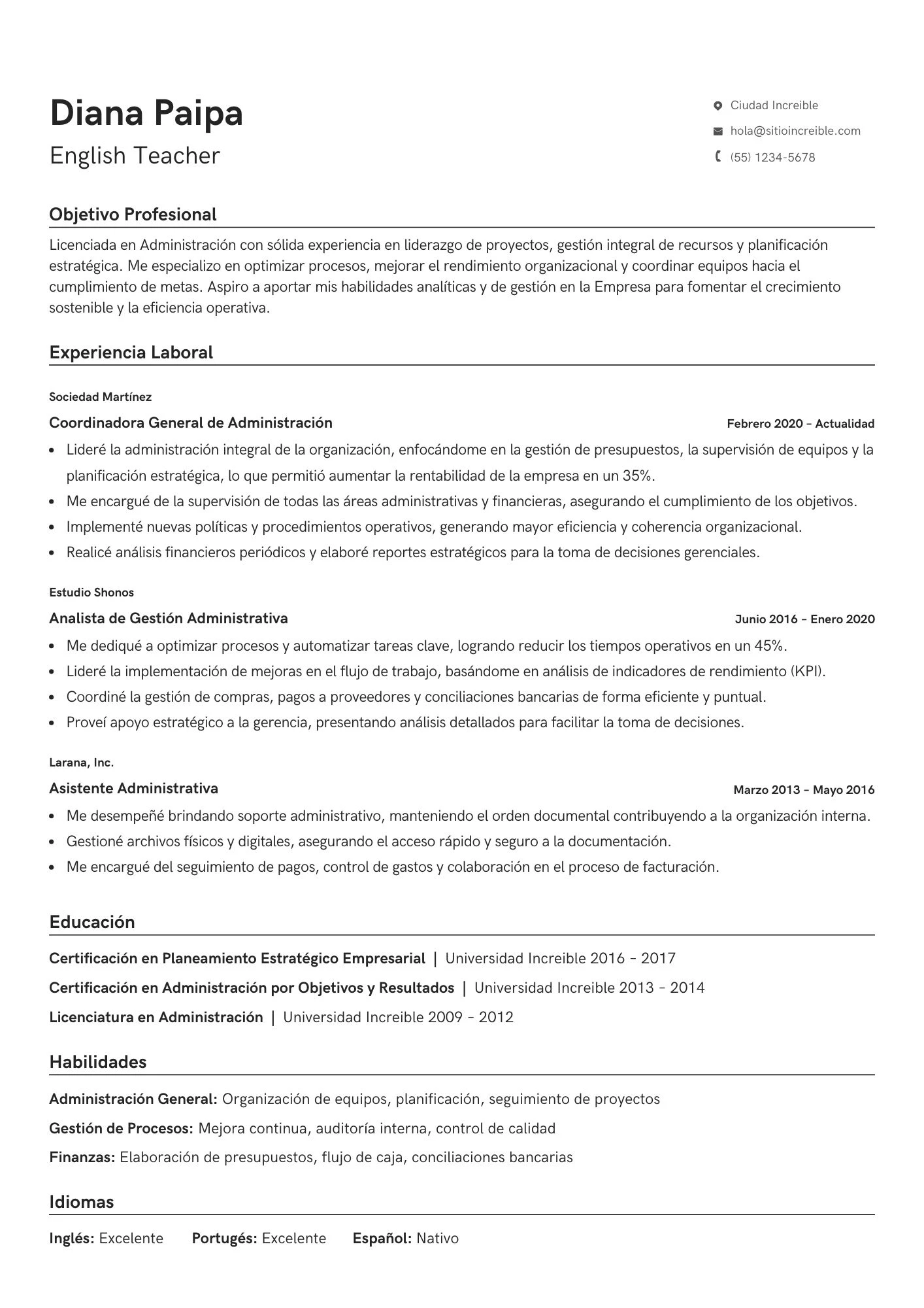 Mẫu CV giáo viên dạy tiếng Anh chuyên nghiệp