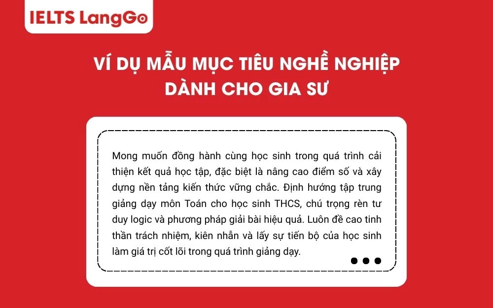 Ví dụ thể hiện được định hướng giảng dạy và giá trị mang lại cho học sinh