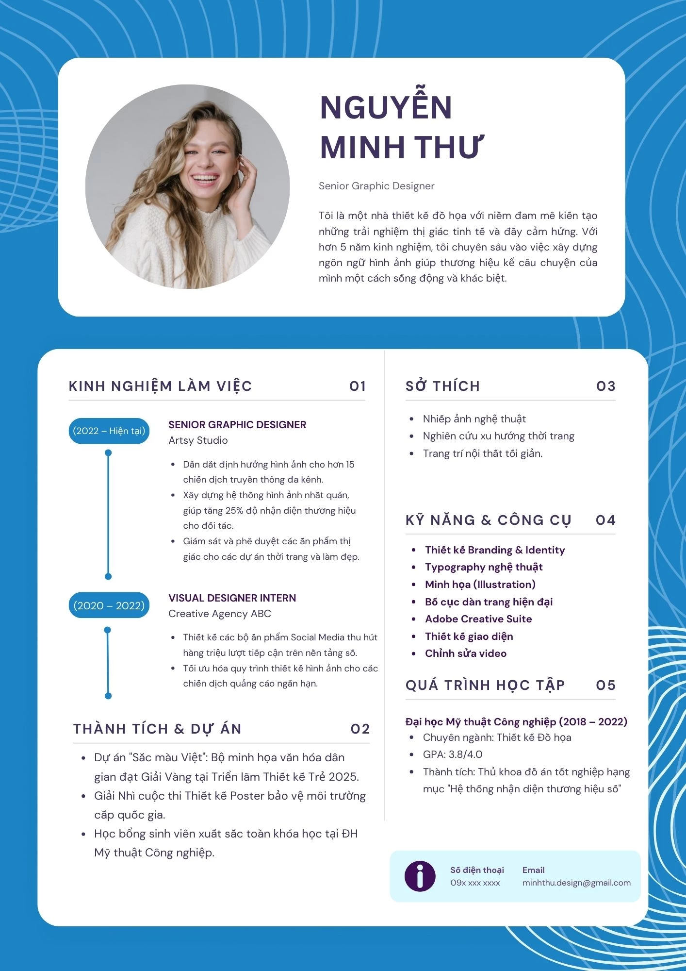Mẫu CV Graphic Designer tập trung vào visual