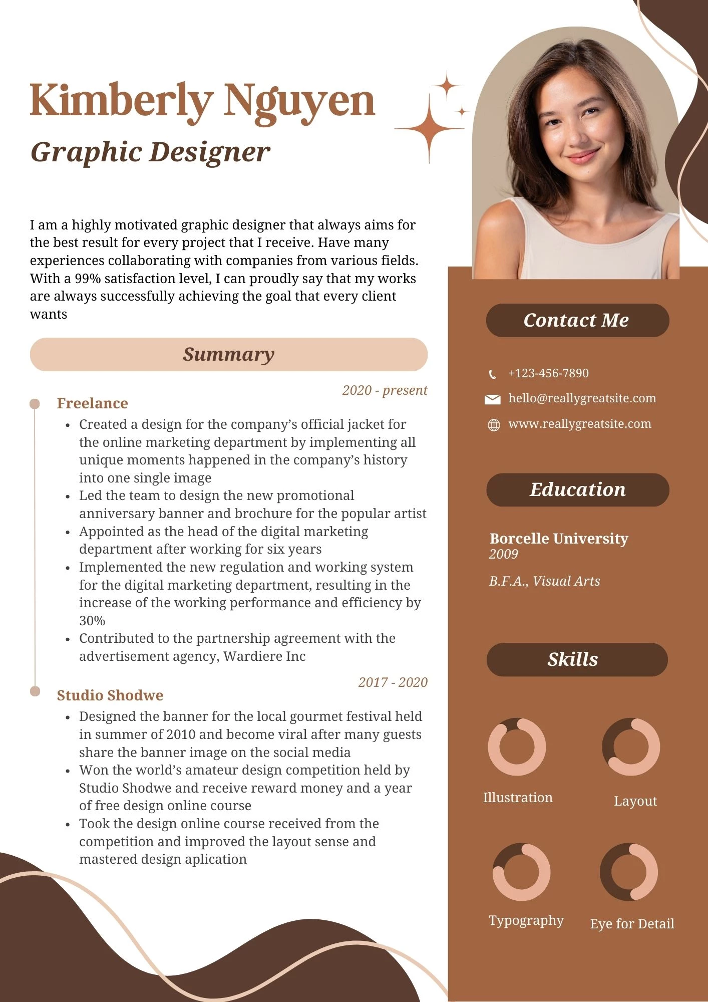 Mẫu CV Graphic Design thanh lịch bằng tiếng Anh