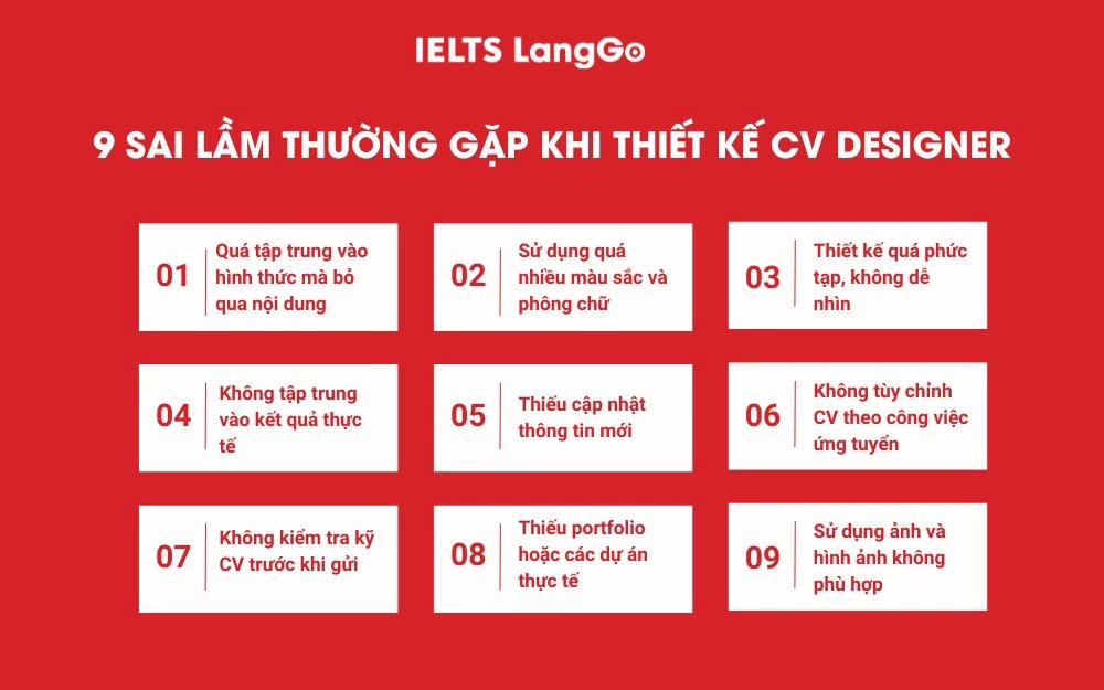 9 Sai lầm thường gặp khi thiết kế CV Designer