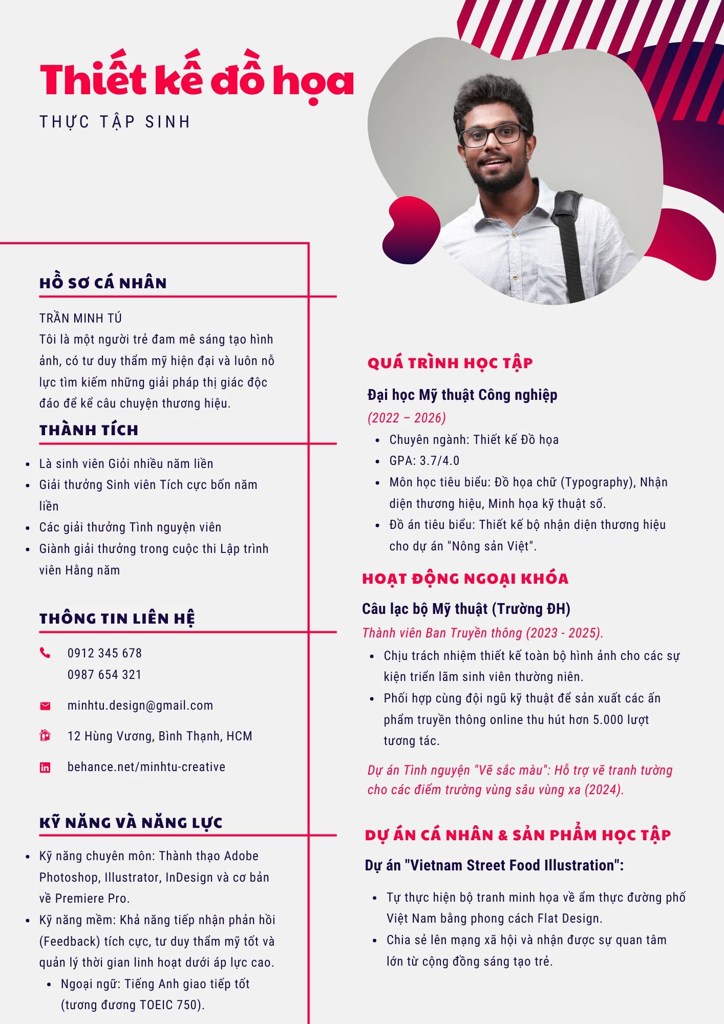 Mẫu CV cho thực tập sinh