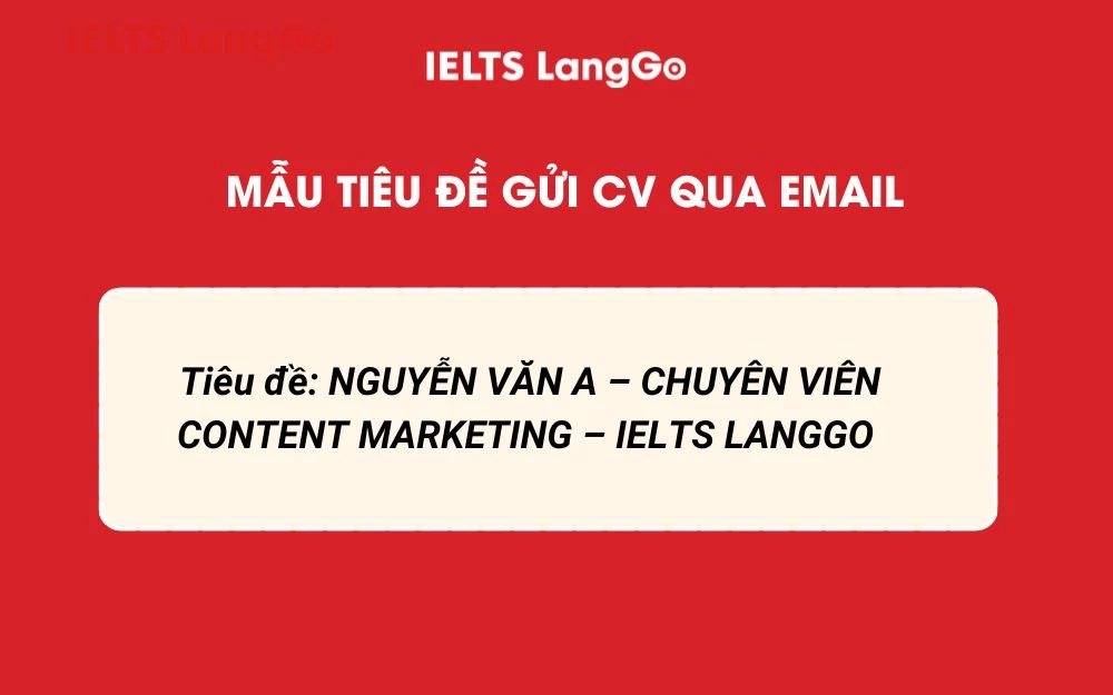 Mẫu tiêu đề gửi CV qua Email