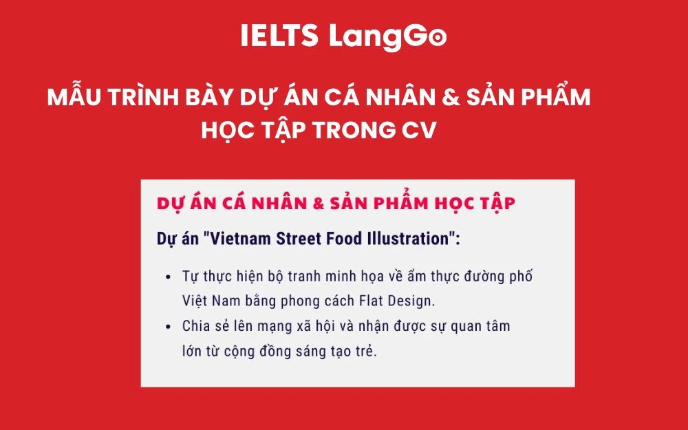 Mẫu trình bày dự án cá nhân và sản phẩm học tập