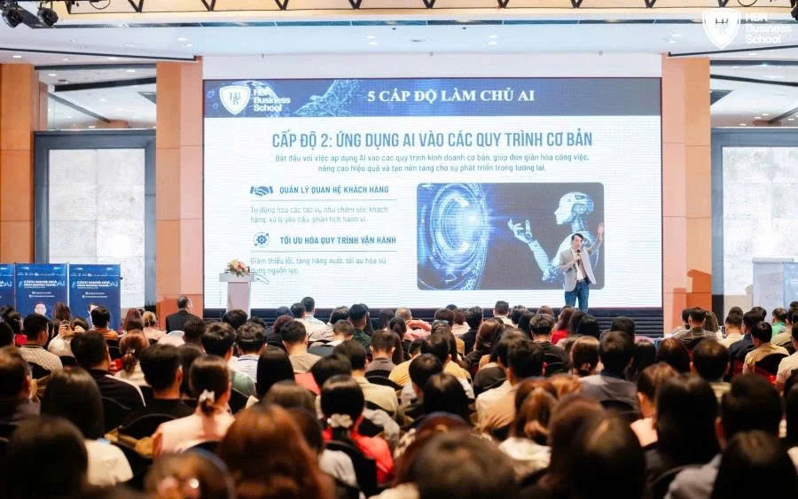 Lộ trình 5 cấp độ rõ ràng giúp nhân sự HBR Holdings biết cách bắt đầu ứng dụng AI từ những quy trình cơ bản nhất để nâng cao năng suất.