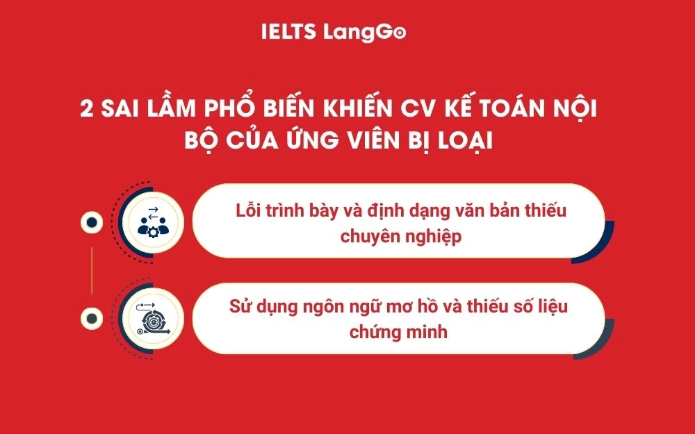 2 Sai lầm phổ biến khiến CV Kế toán nội bộ của ứng viên bị loại