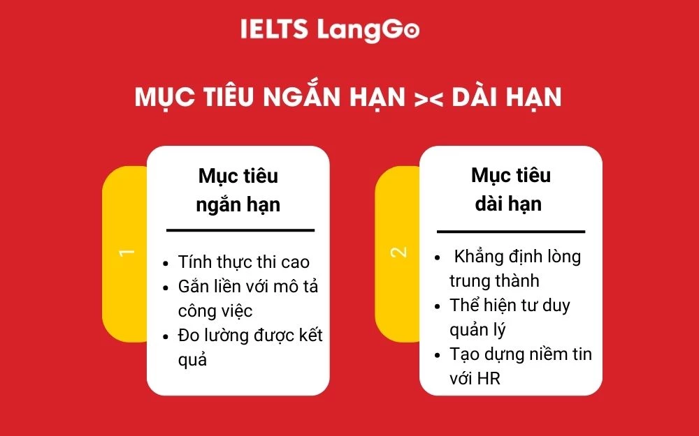 Phân biệt mục tiêu ngắn hạn & dài hạn trong CV