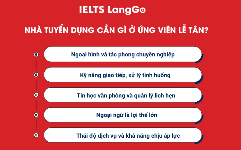 5 yêu cầu nhà tuyển dụng cần ở ứng viên lễ tân