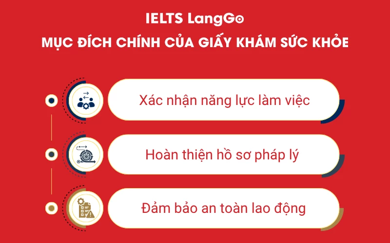 Mục đích chính của giấy khám sức khỏe