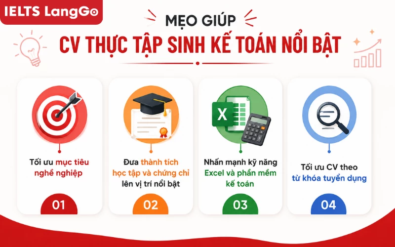 4 Mẹo giúp CV thực tập sinh kế toán nổi bật