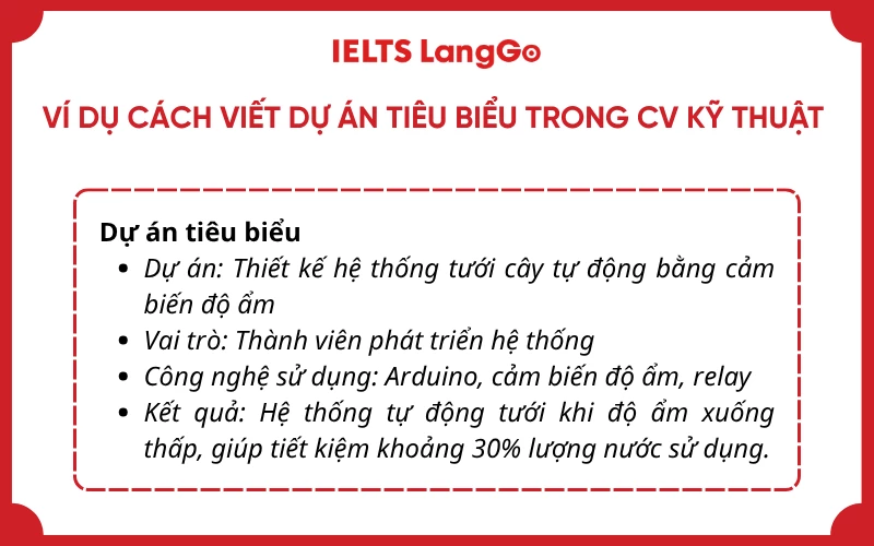 Ví dụ cách viết dự án tiêu biểu