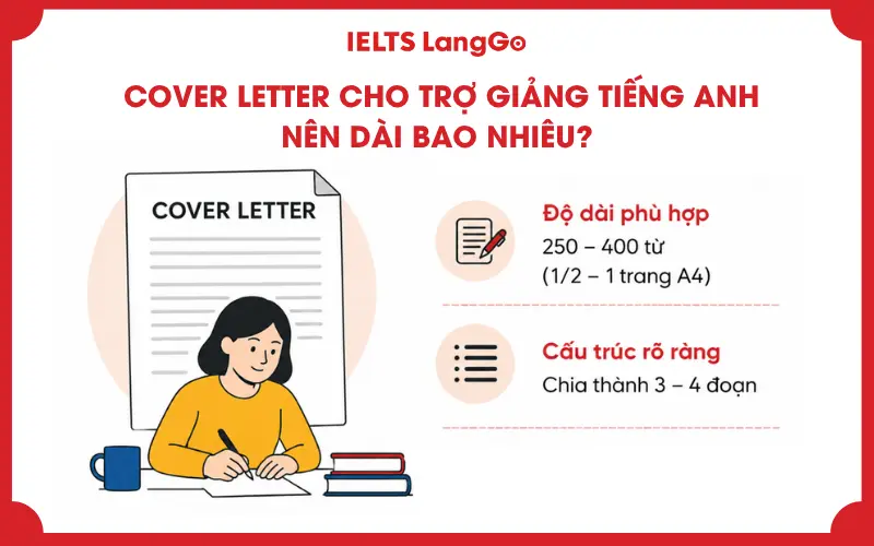 Cover Letter cho trợ giảng tiếng Anh nên dài 250 - 400 từ