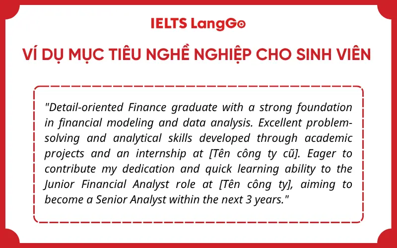 Ví dụ mục tiêu nghề nghiệp cho sinh viên