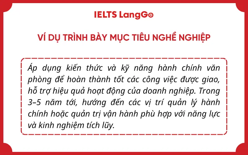 Ví dụ trình bày mục tiêu nghề nghiệp