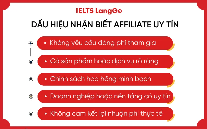Dấu hiệu nhận biết chương trình Affiliate uy tín