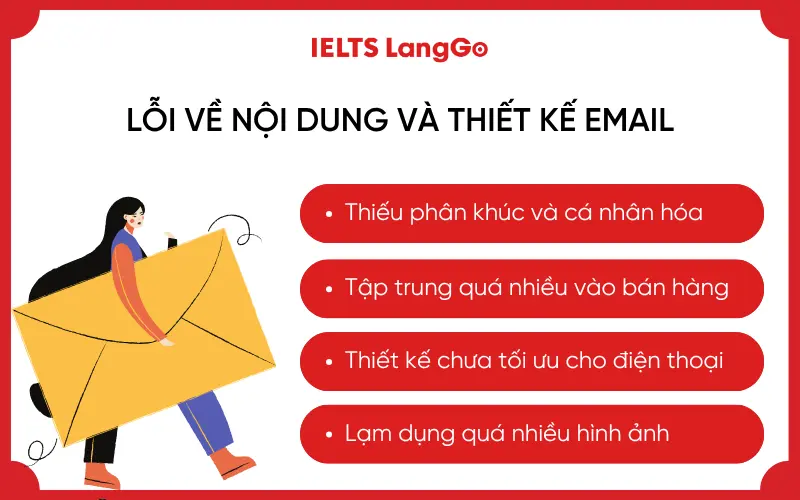 Lỗi về nội dung và thiết kế email