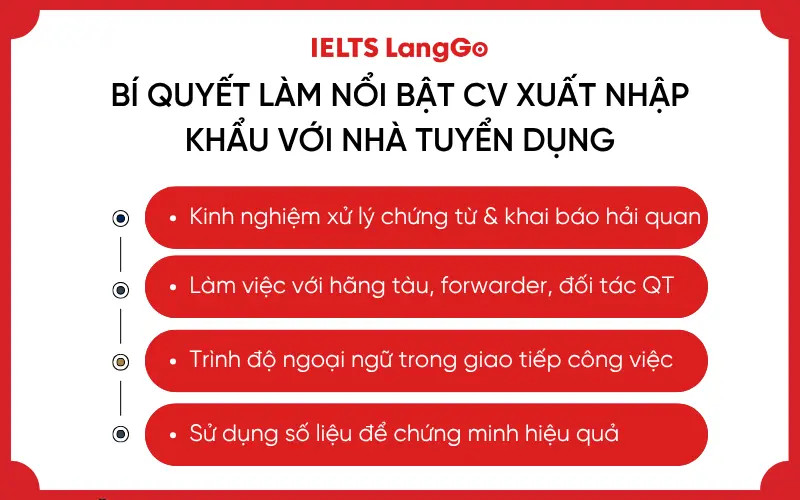 Bí quyết làm nổi bật CV xuất nhập khẩu với nhà tuyển dụng