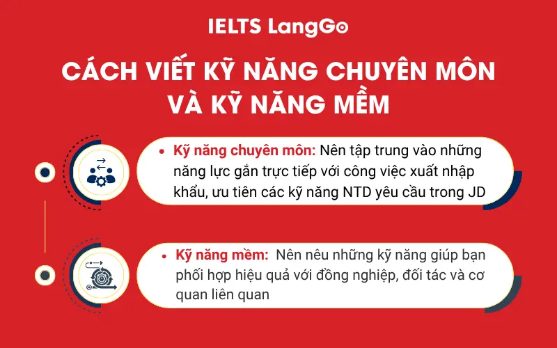 Cách viết Kỹ năng chuyên môn và kỹ năng mềm