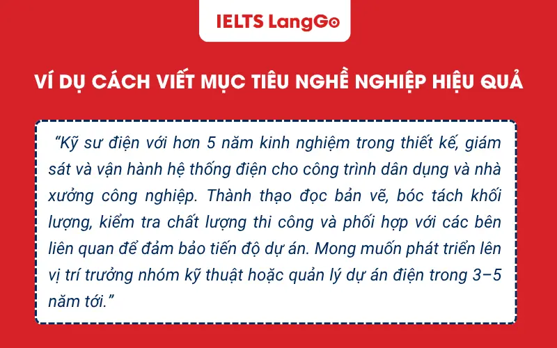 Ví dụ cách viết mục tiêu nghề nghiệp hiệu quả