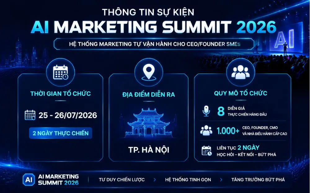 Thông tin sự kiện AI Marketing Summit 2026 tại Hà Nội