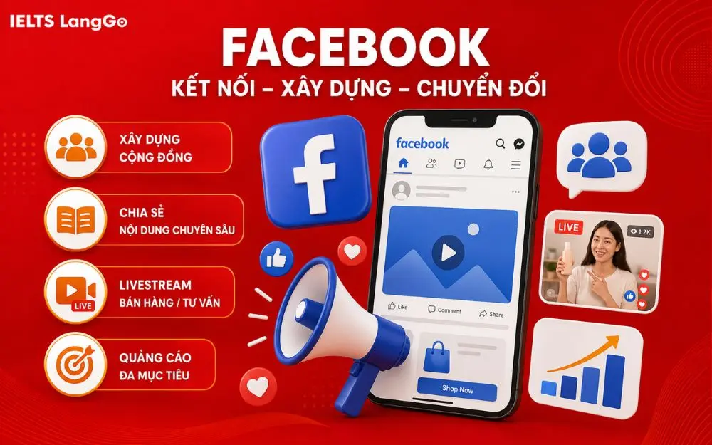 Facebook giúp doanh nghiệp xây cộng đồng, tăng tương tác và thúc đẩy chuyển đổi.