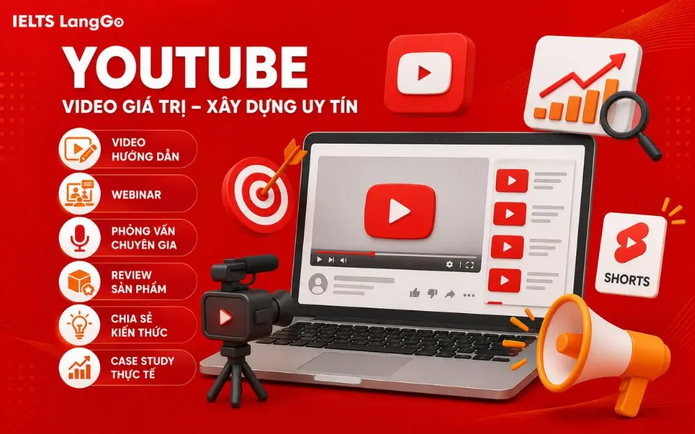 YouTube giúp doanh nghiệp chia sẻ kiến thức và xây dựng uy tín lâu dài.