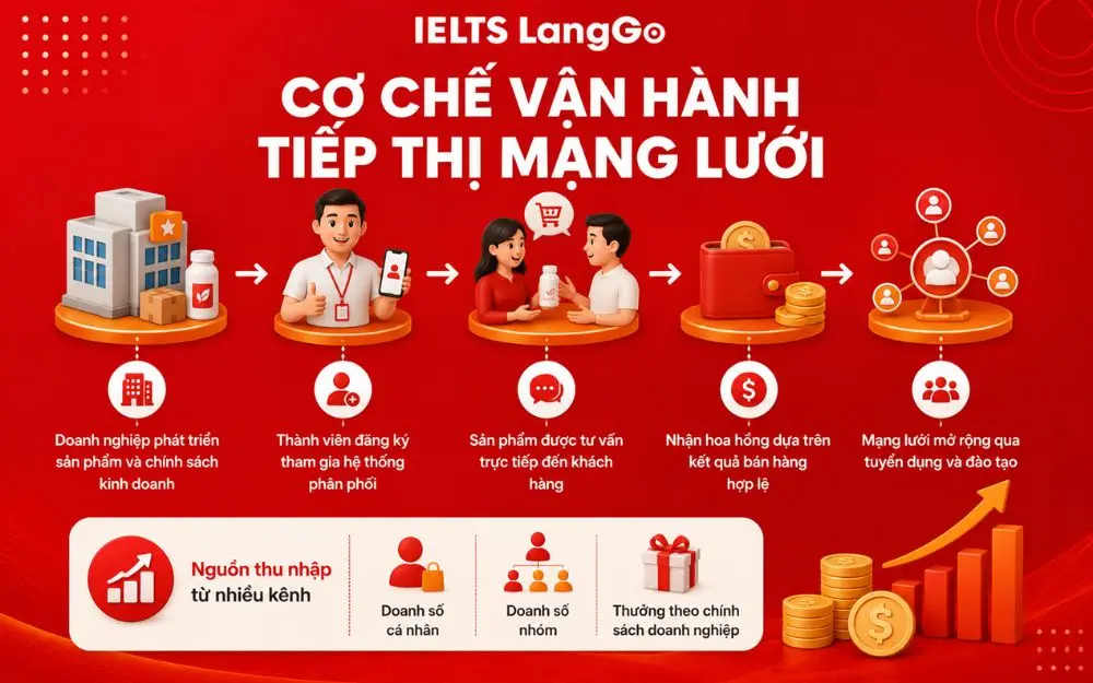 Cơ chế tiếp thị mạng lưới kết nối phân phối, bán hàng và mở rộng thành viên.