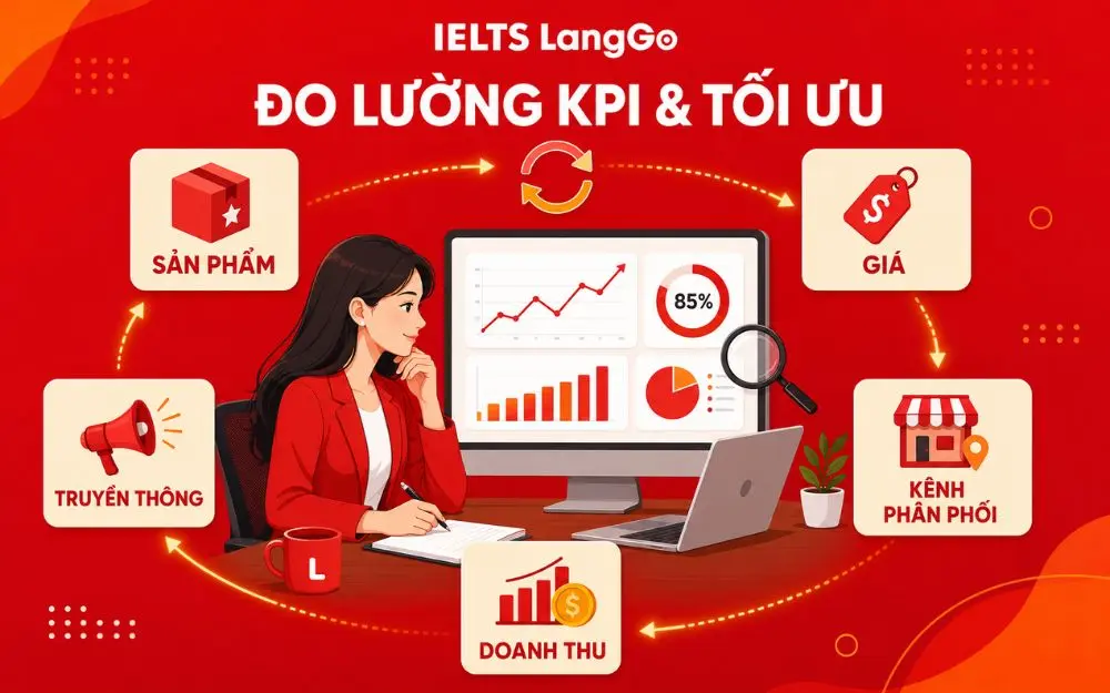 Đo lường KPI giúp đánh giá hiệu quả và tối ưu Marketing Mix 4P.