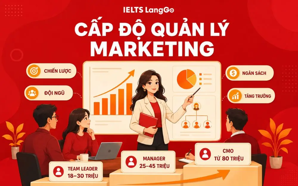 Thu nhập Marketing cấp quản lý gắn với chiến lược và tăng trưởng.