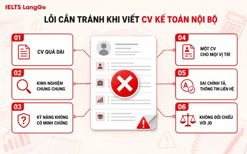 Những lỗi cần tránh khi viết CV kế toán nội bộ