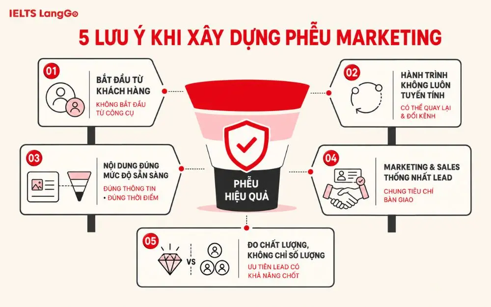 Các lưu ý khi xây dựng phễu Marketing